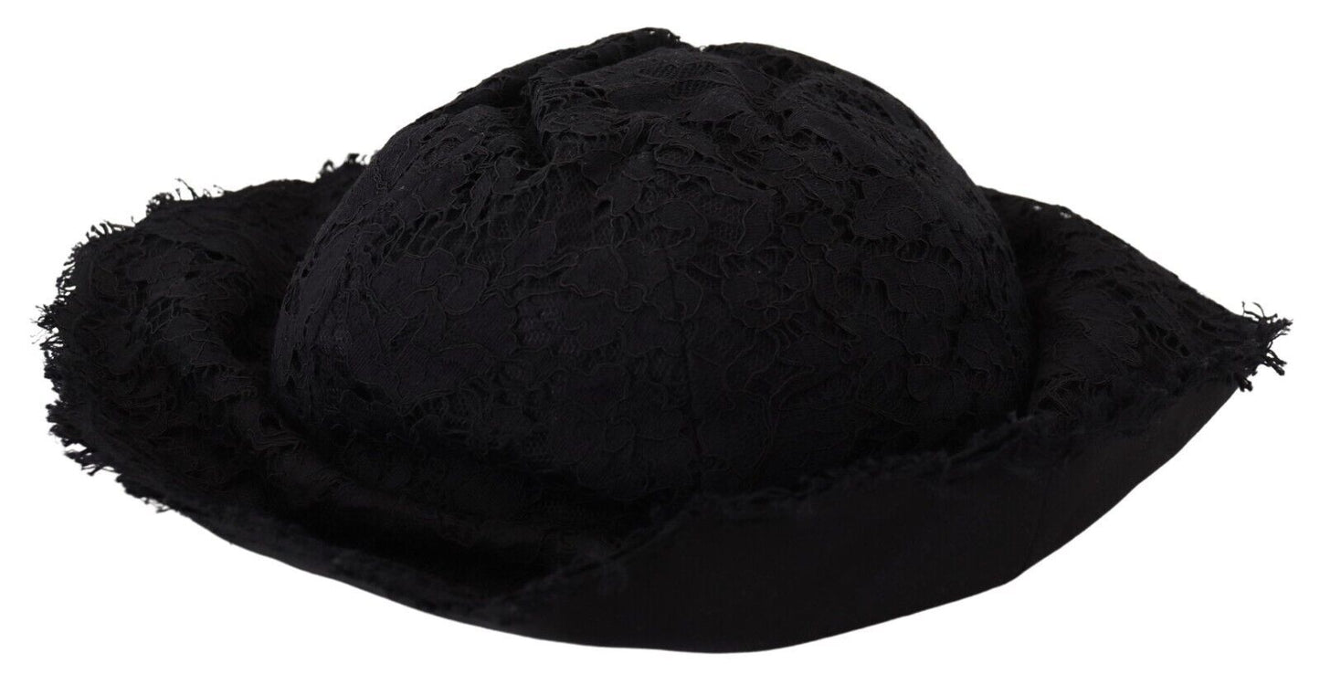 Dolce &amp; Gabbana Élégant chapeau de créateur noir prêt pour le soleil