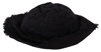 Dolce &amp; Gabbana Élégant chapeau de créateur noir prêt pour le soleil