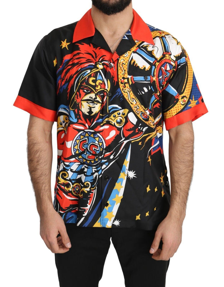 Dolce &amp; Gabbana Multicolor Printed Short Sleeves Casual Shirt
