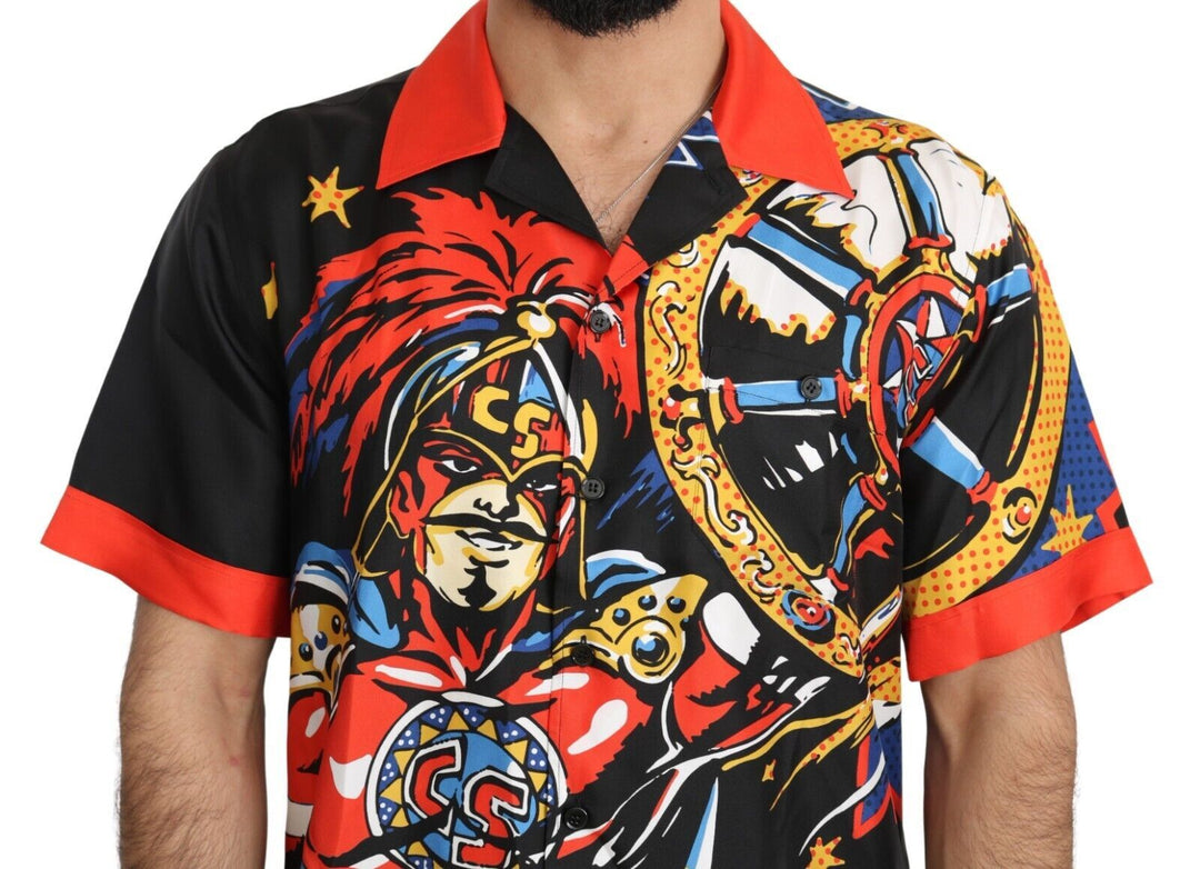 Dolce &amp; Gabbana Multicolor Printed Short Sleeves Casual Shirt