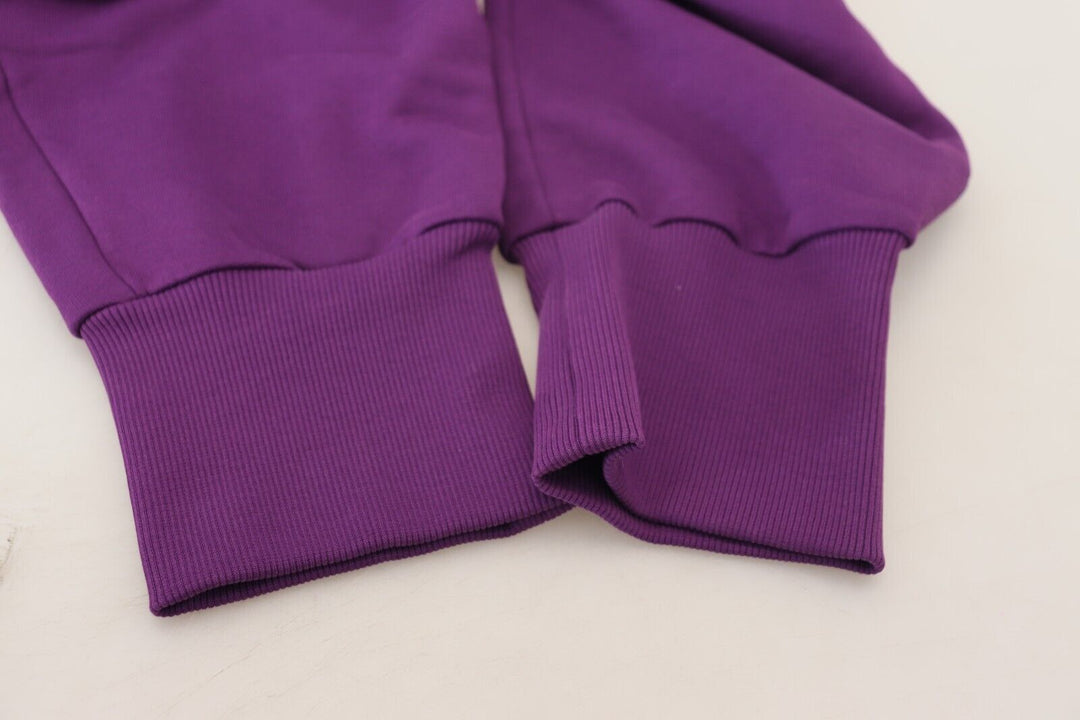 Pantalon de survêtement cargo élégant en coton violet Dolce &amp; Gabbana