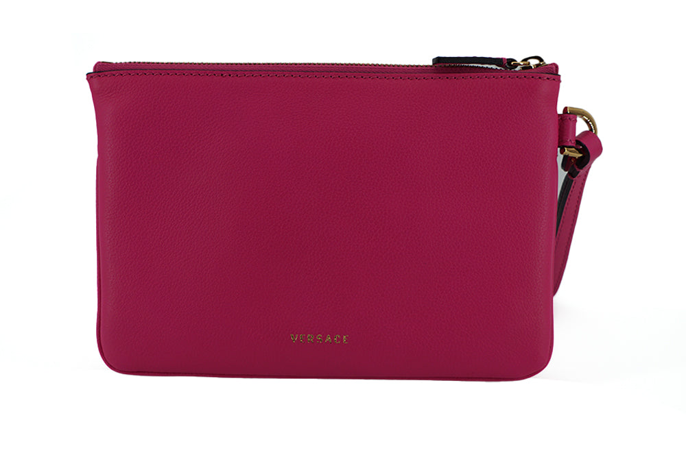 Bolso de mano Versace Sensation de piel de becerro rosa