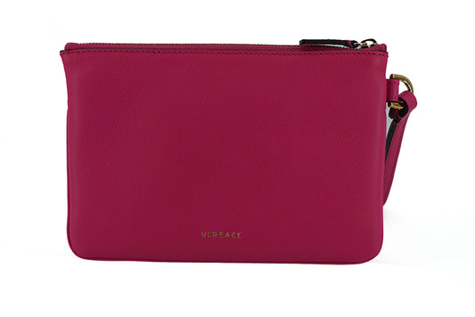 Bolso de mano Versace Sensation de piel de becerro rosa