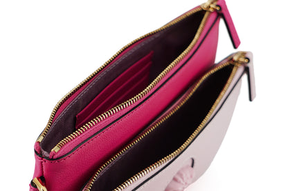 Bolso de mano Versace Sensation de piel de becerro rosa