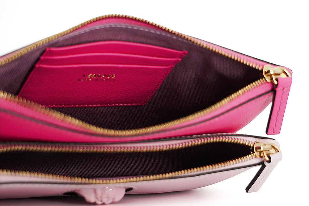 Bolso de mano Versace Sensation de piel de becerro rosa