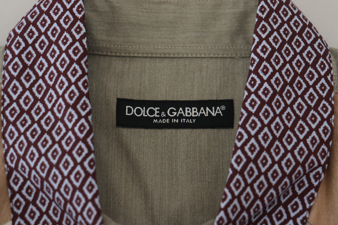 Dolce &amp; Gabbana Multicolor Cotton Patchwork Slim Shirt