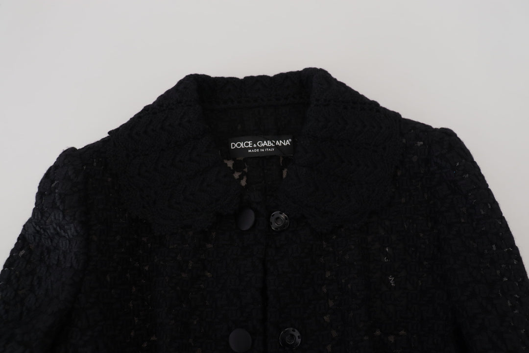 Dolce &amp;amp; Gabbana Élégante veste boutonnée en laine mélangée noire