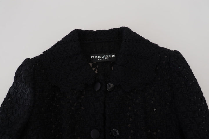 Dolce &amp;amp; Gabbana Élégante veste boutonnée en laine mélangée noire