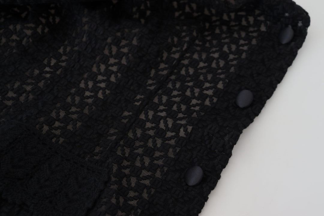 Dolce &amp;amp; Gabbana Élégante veste boutonnée en laine mélangée noire