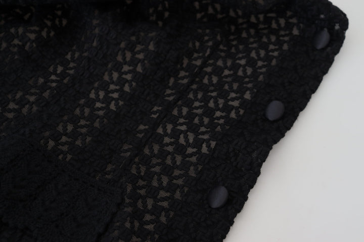 Dolce &amp;amp; Gabbana Élégante veste boutonnée en laine mélangée noire