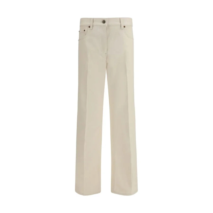 Valentino Beige Cotton Flared Jeans