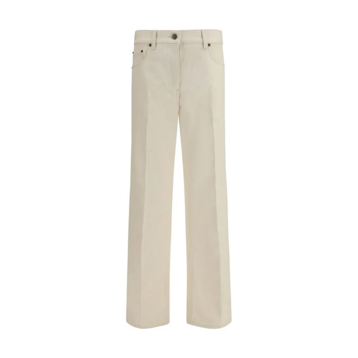 Valentino Beige Cotton Flared Jeans