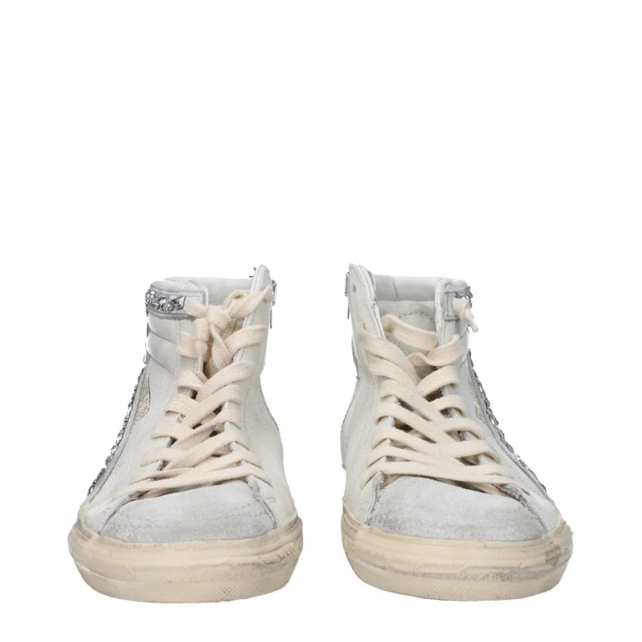 Golden Goose White Leather High Top Sneakers