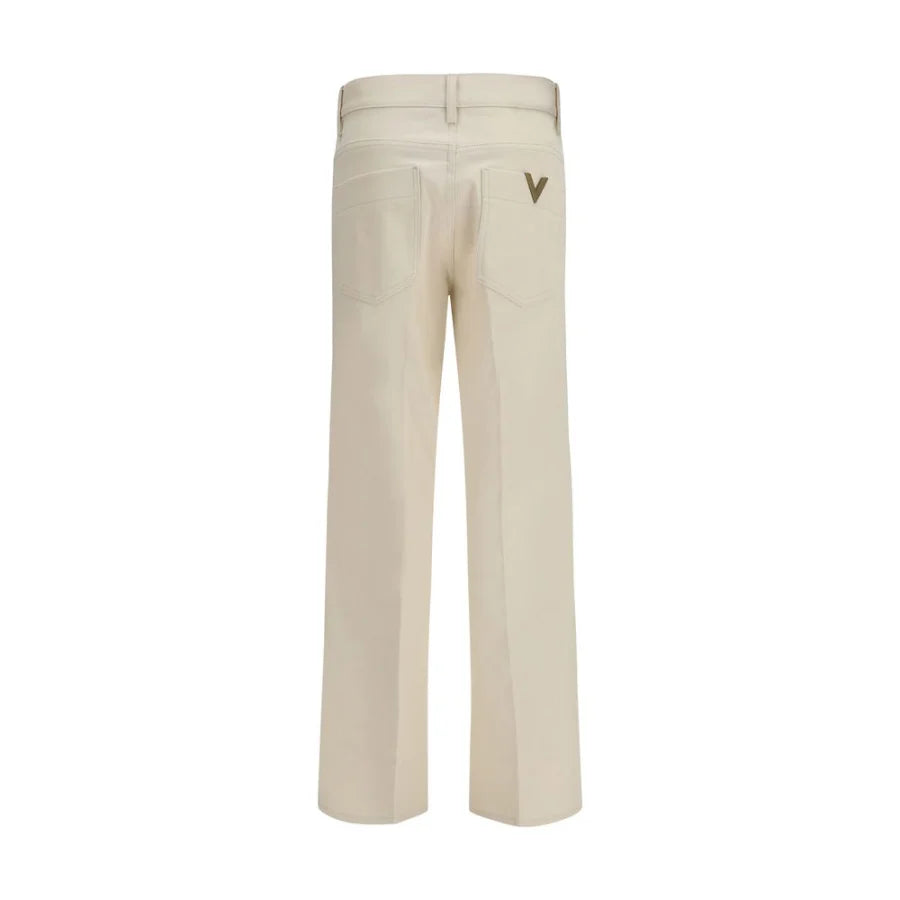 Valentino Beige Cotton Flared Jeans