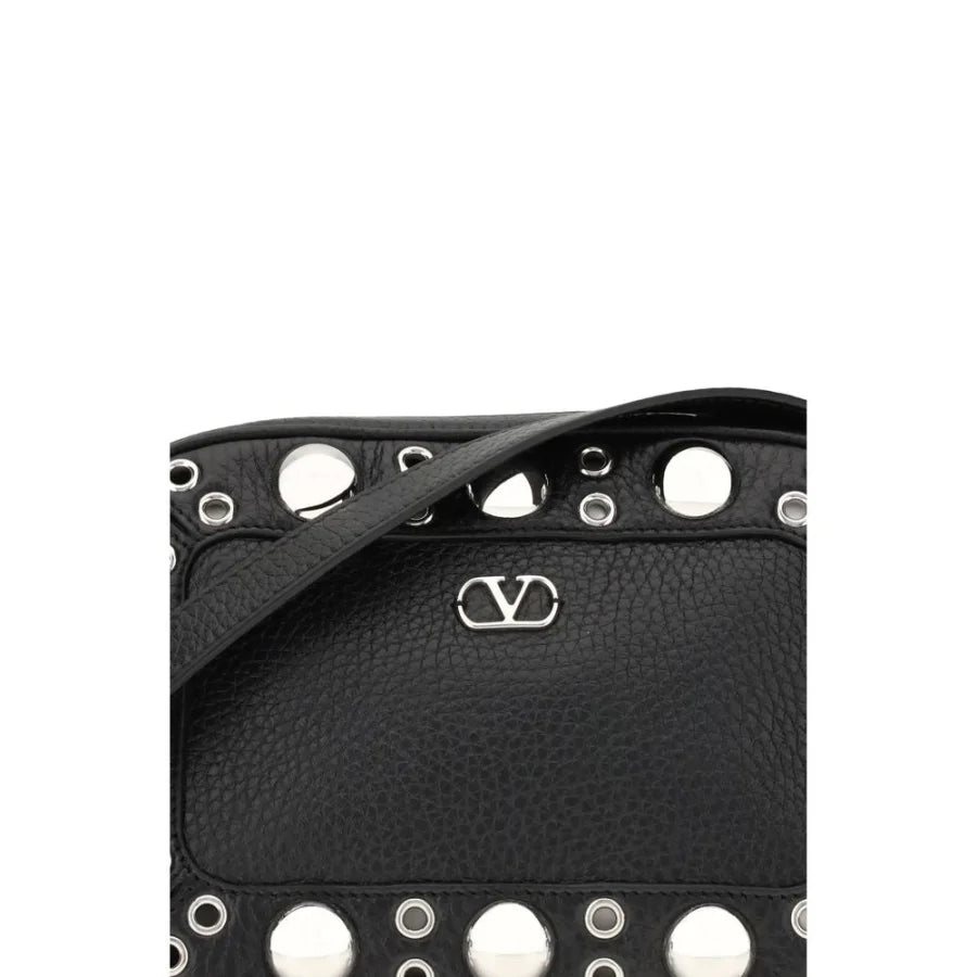 Valentino Garavani Black Leather Shoulder Bag