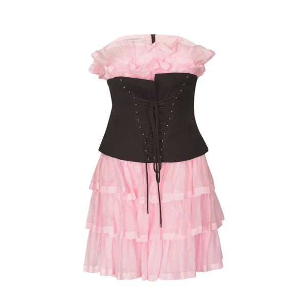 Philosophy di Lorenzo Serafini Multicolor Cotton Cocktail Dress