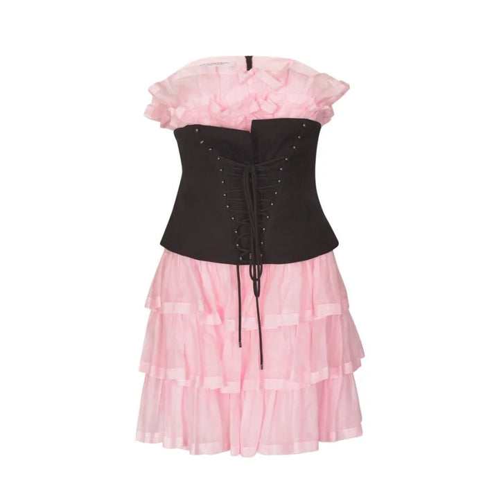 Philosophy di Lorenzo Serafini Multicolor Cotton Cocktail Dress