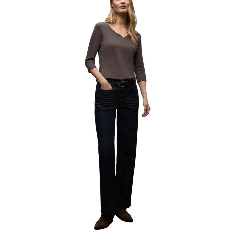 Street One Brown Cotton Long Sleeve T-Shirt