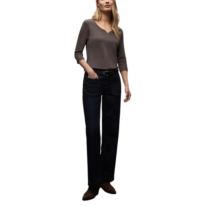 Street One Brown Cotton Long Sleeve T-Shirt