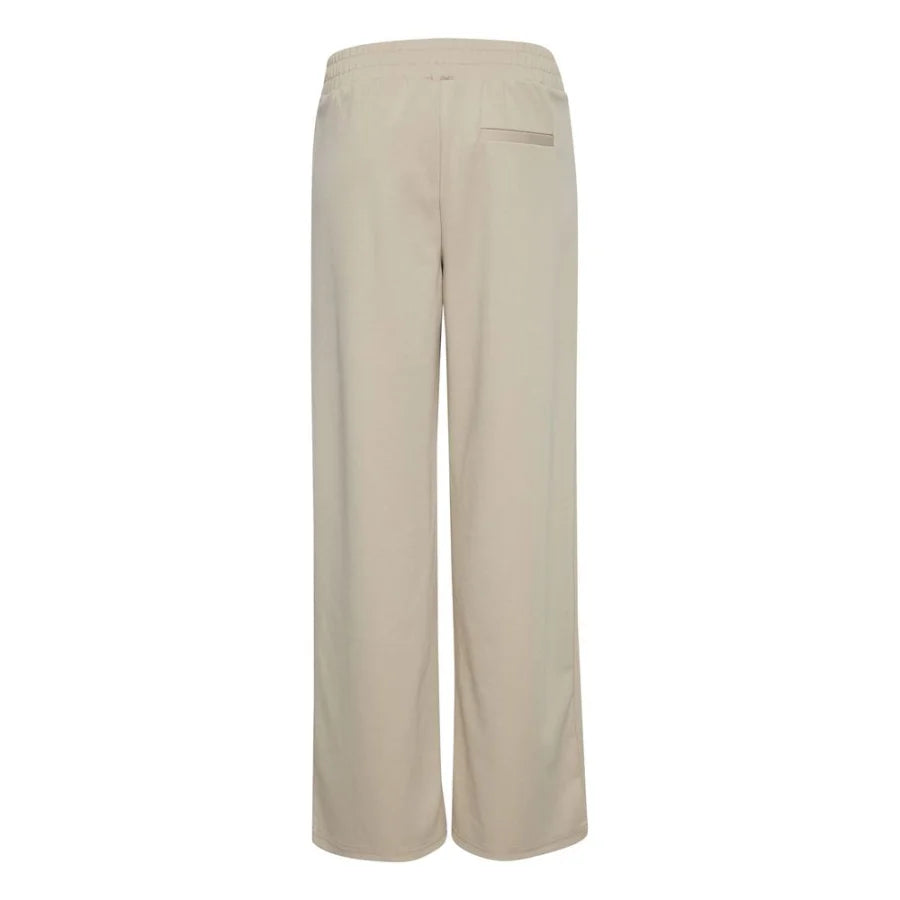 ICHI Beige Recycled Polyurethane Casual Pants