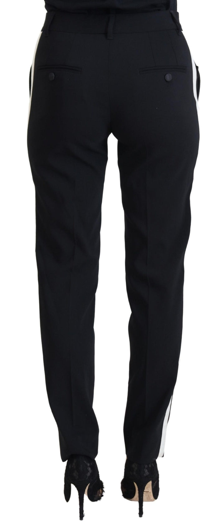 Pantalon élégant en laine et soie noire Dolce &amp;amp; Gabbana