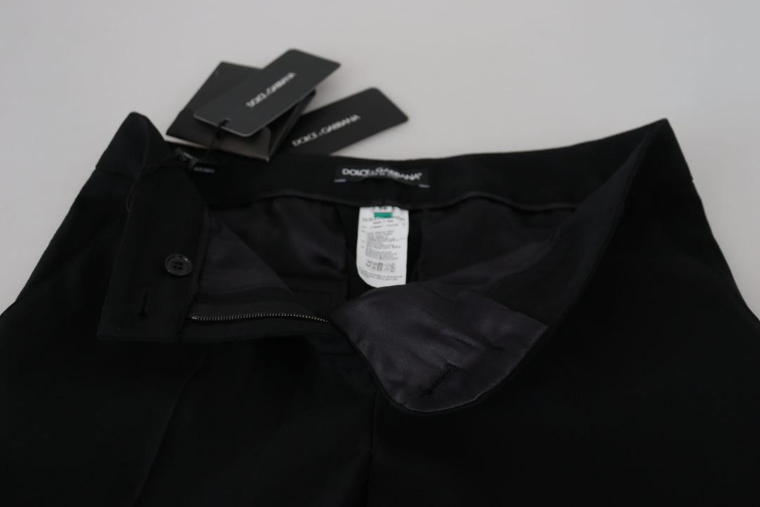 Pantalon élégant en laine et soie noire Dolce &amp;amp; Gabbana