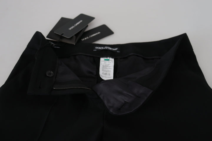 Pantalon élégant en laine et soie noire Dolce &amp;amp; Gabbana