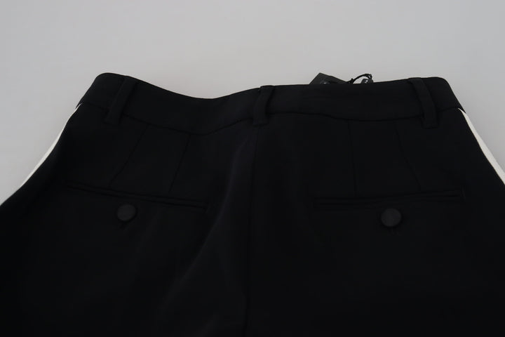 Pantalon élégant en laine et soie noire Dolce &amp;amp; Gabbana