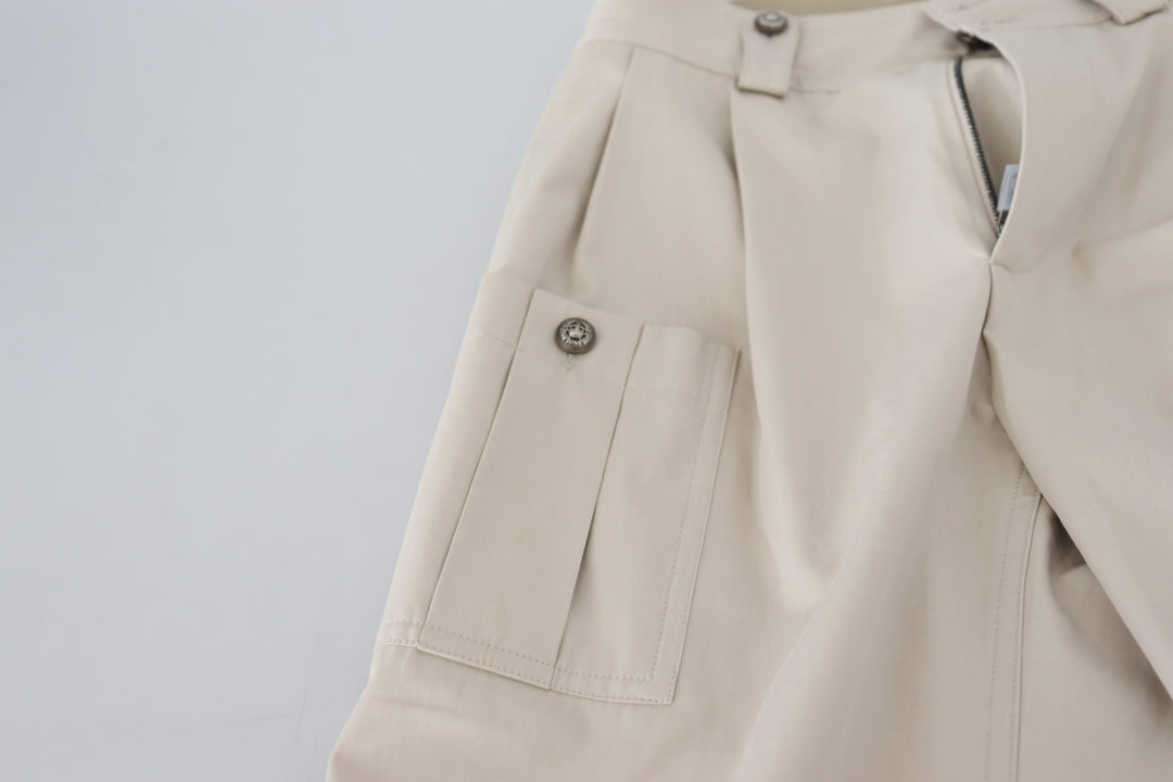 Pantalon en coton beige chic Dolce &amp;amp; Gabbana pour un confort élégant