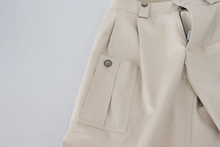 Pantalon en coton beige chic Dolce &amp;amp; Gabbana pour un confort élégant