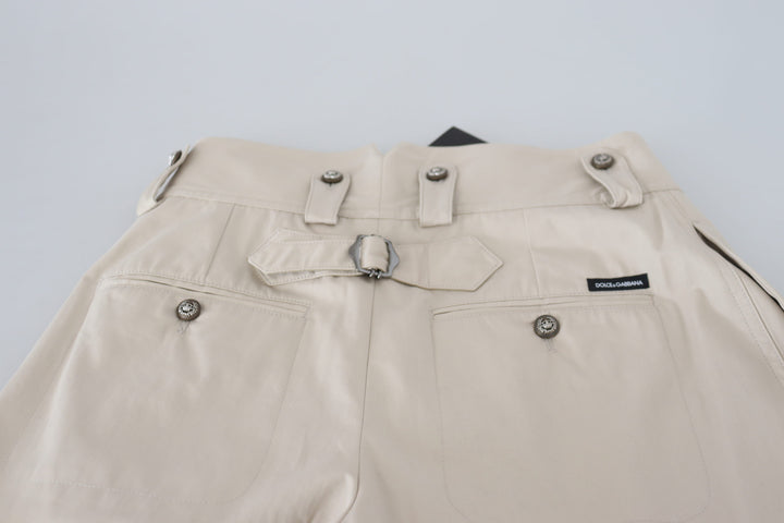 Pantalon en coton beige chic Dolce &amp;amp; Gabbana pour un confort élégant