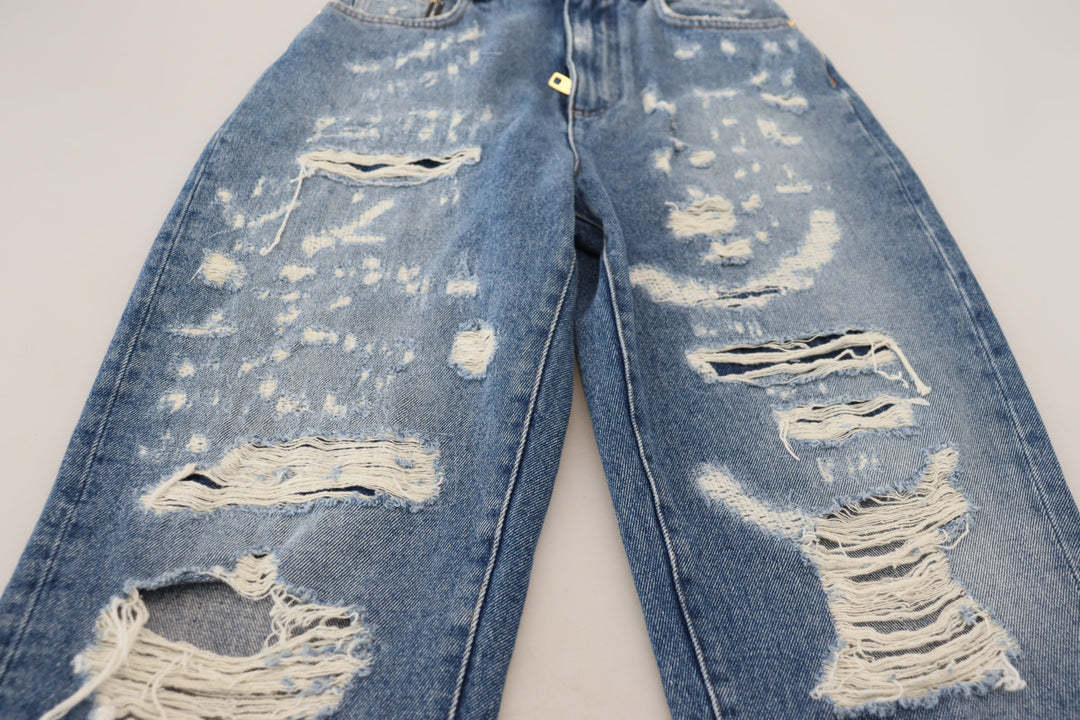 Pantalon en denim déchiré chic Dolce &amp;amp; Gabbana - Indigo Essence