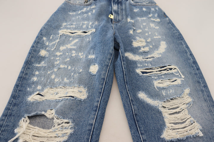 Pantalon en denim déchiré chic Dolce &amp;amp; Gabbana - Indigo Essence