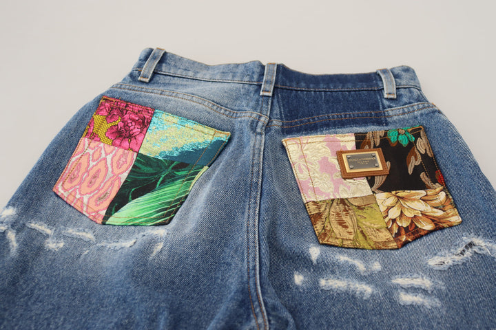 Pantalon en denim déchiré chic Dolce &amp;amp; Gabbana - Indigo Essence