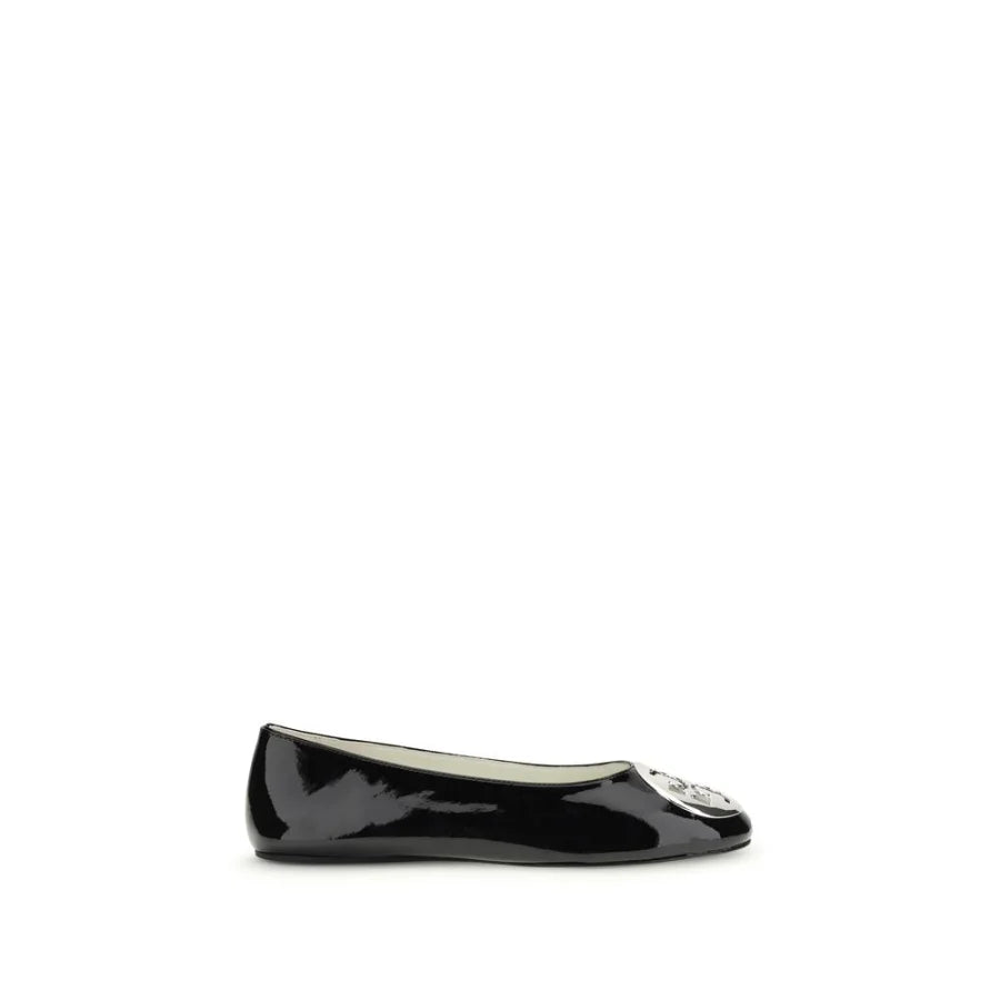 Tory Burch Black Calf Leather Bos Taurus Ballet Flats