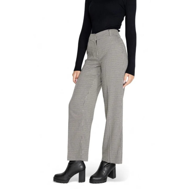 Only Black Polyester Flared Pants