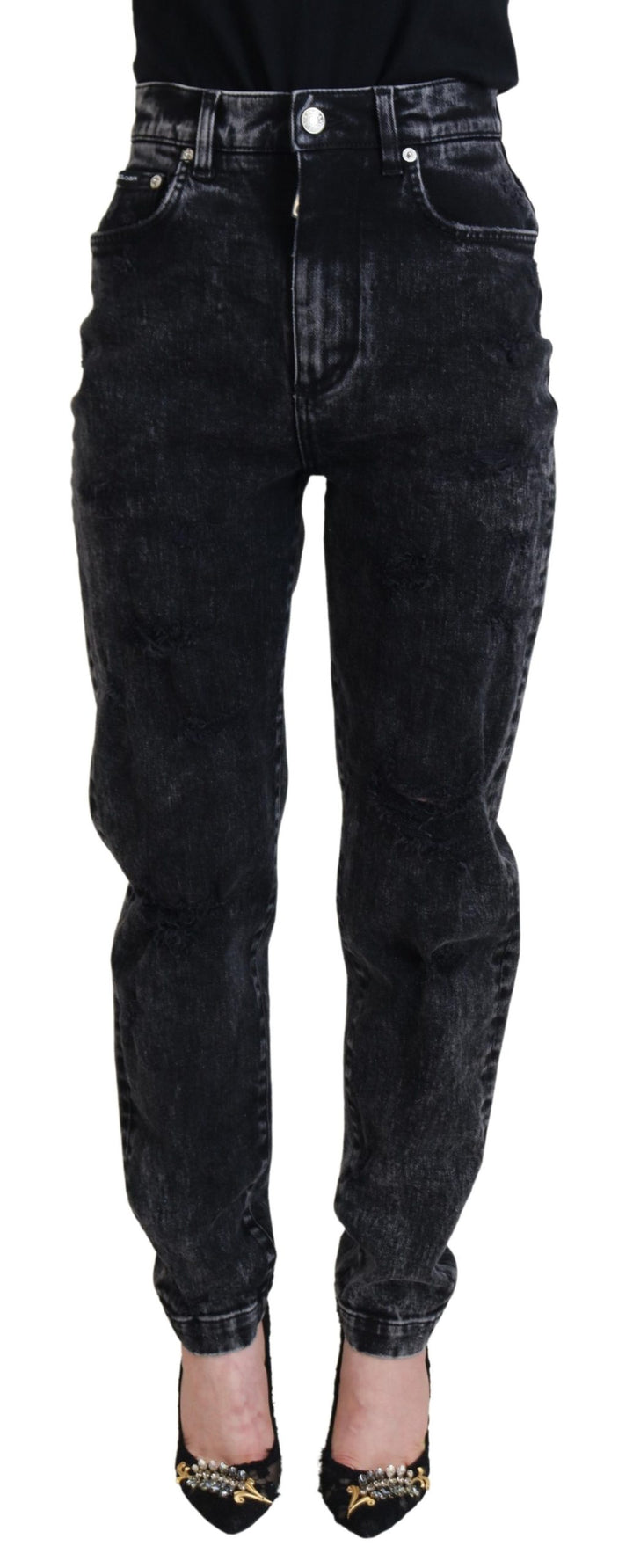 Pantalon en denim noir élégant Dolce &amp;amp; Gabbana