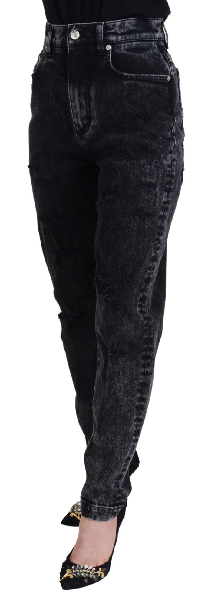 Pantalon en denim noir élégant Dolce &amp;amp; Gabbana