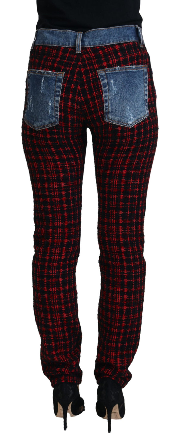 Pantalon en denim à carreaux Dolce &amp;amp; Gabbana Elevated Elegance