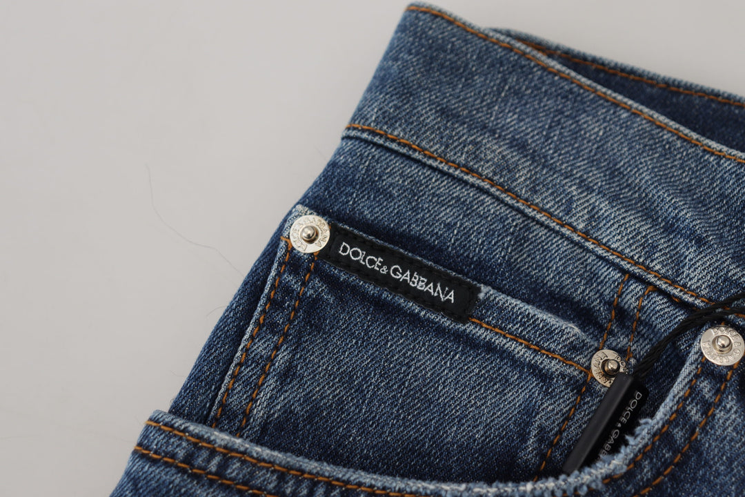 Pantalon en denim à carreaux Dolce &amp;amp; Gabbana Elevated Elegance