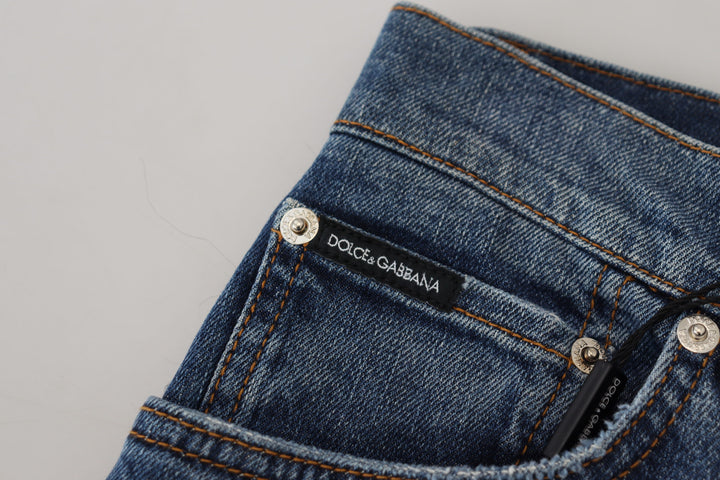 Pantalon en denim à carreaux Dolce &amp;amp; Gabbana Elevated Elegance