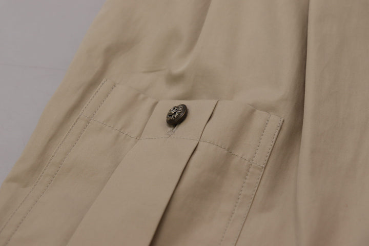Pantalon élégant en coton beige Dolce &amp;amp; Gabbana