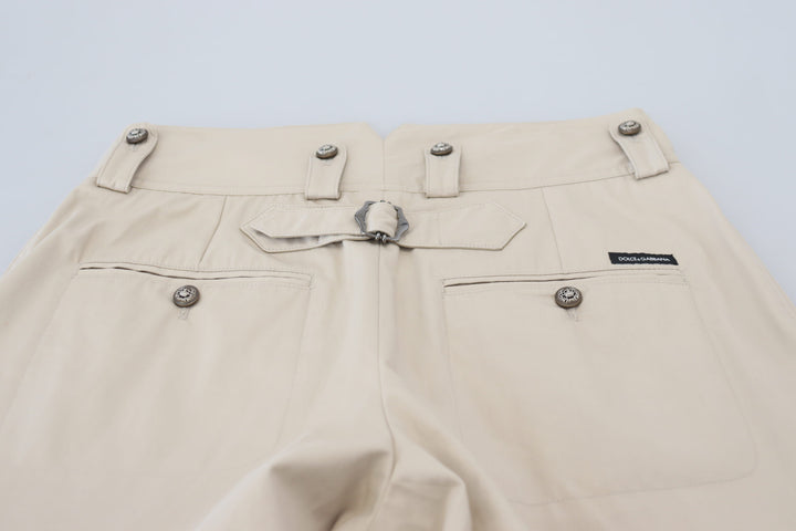 Pantalon élégant en coton beige Dolce &amp;amp; Gabbana