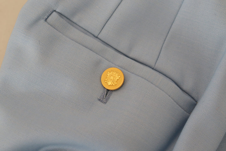 Dolce &amp; Gabbana Light Blue Button Wide Leg Pants
