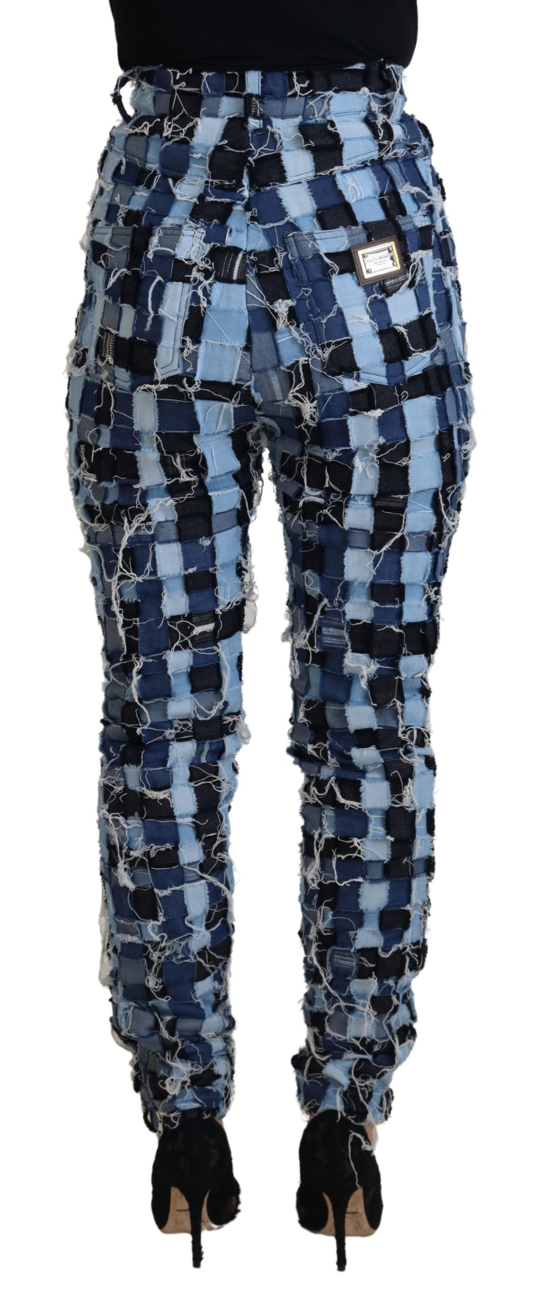 Jean skinny taille haute patchwork multicolore Dolce &amp;amp; Gabbana