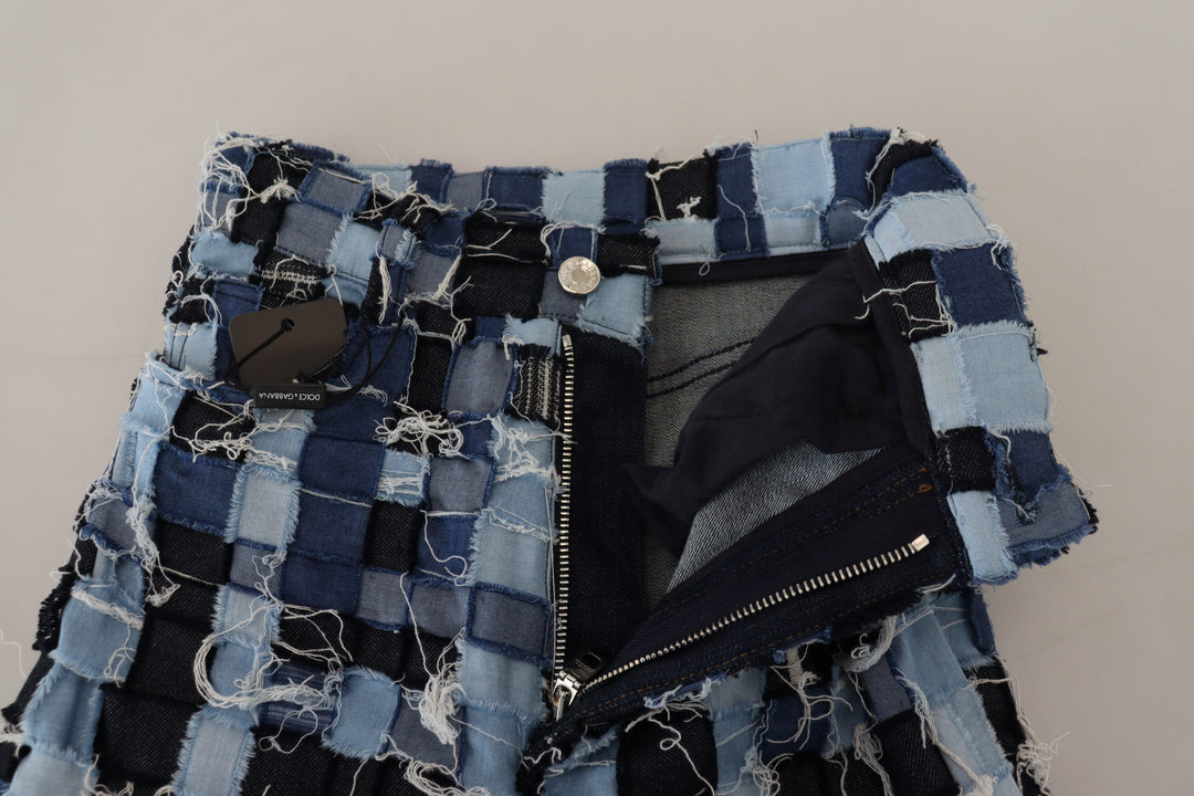 Jean skinny taille haute patchwork multicolore Dolce &amp;amp; Gabbana