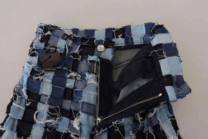 Jean skinny taille haute patchwork multicolore Dolce &amp;amp; Gabbana