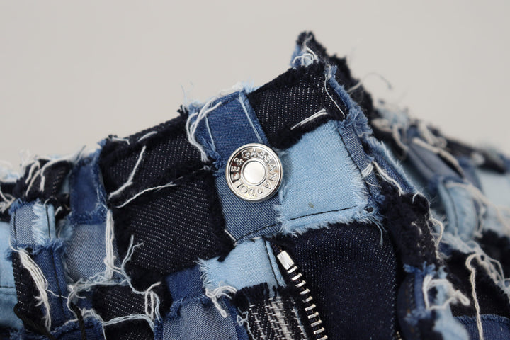 Jean skinny taille haute patchwork multicolore Dolce &amp;amp; Gabbana