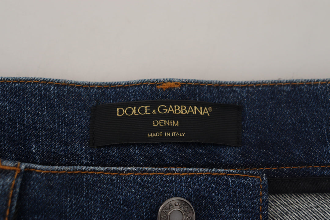 Dolce &amp;amp; Gabbana - Jean élégant à dentelle florale sur le devant