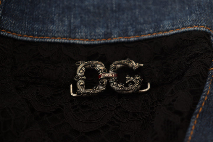 Dolce &amp;amp; Gabbana - Jean élégant à dentelle florale sur le devant